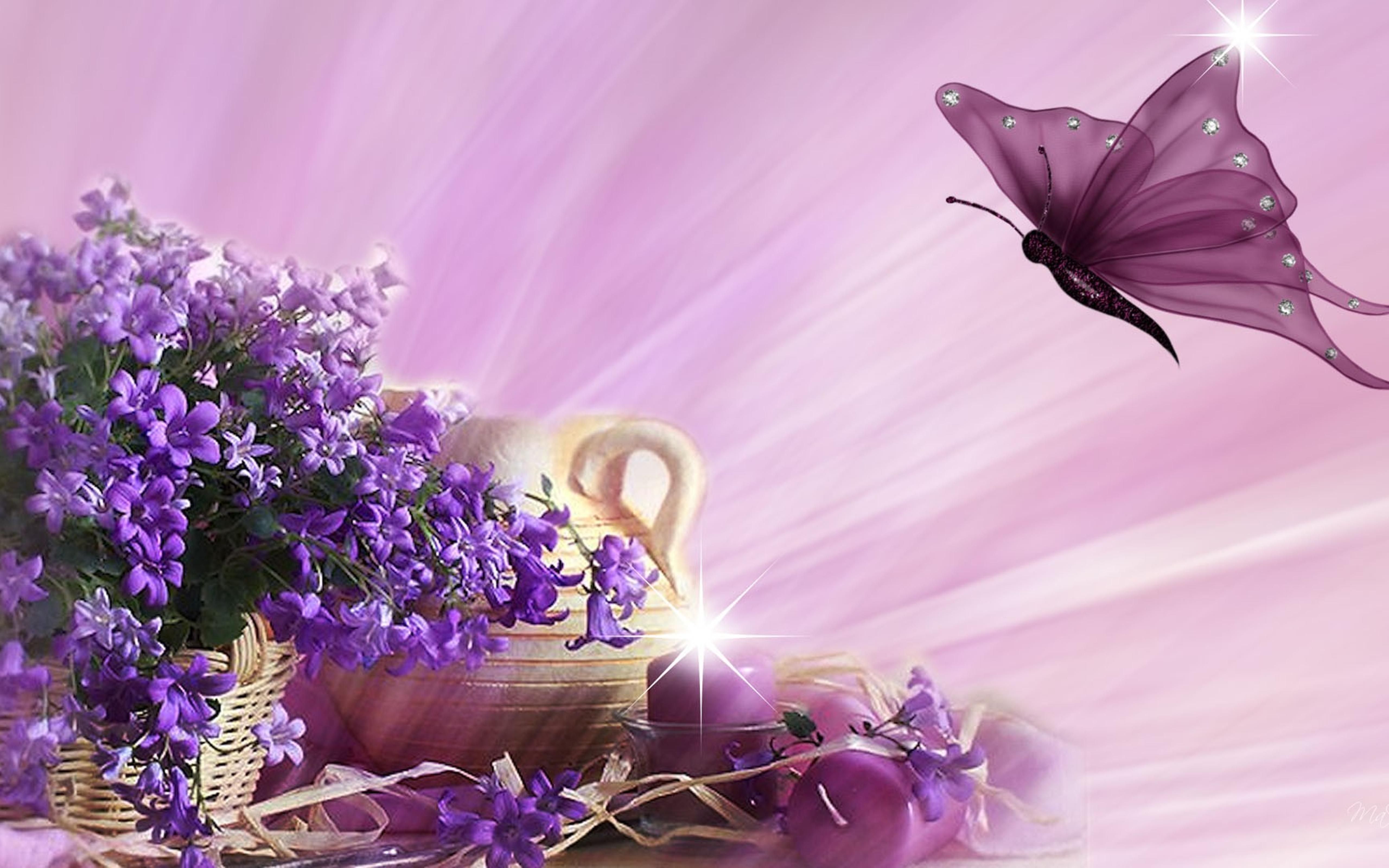 Images Of Purple Roses And Butterflies Wallpapers