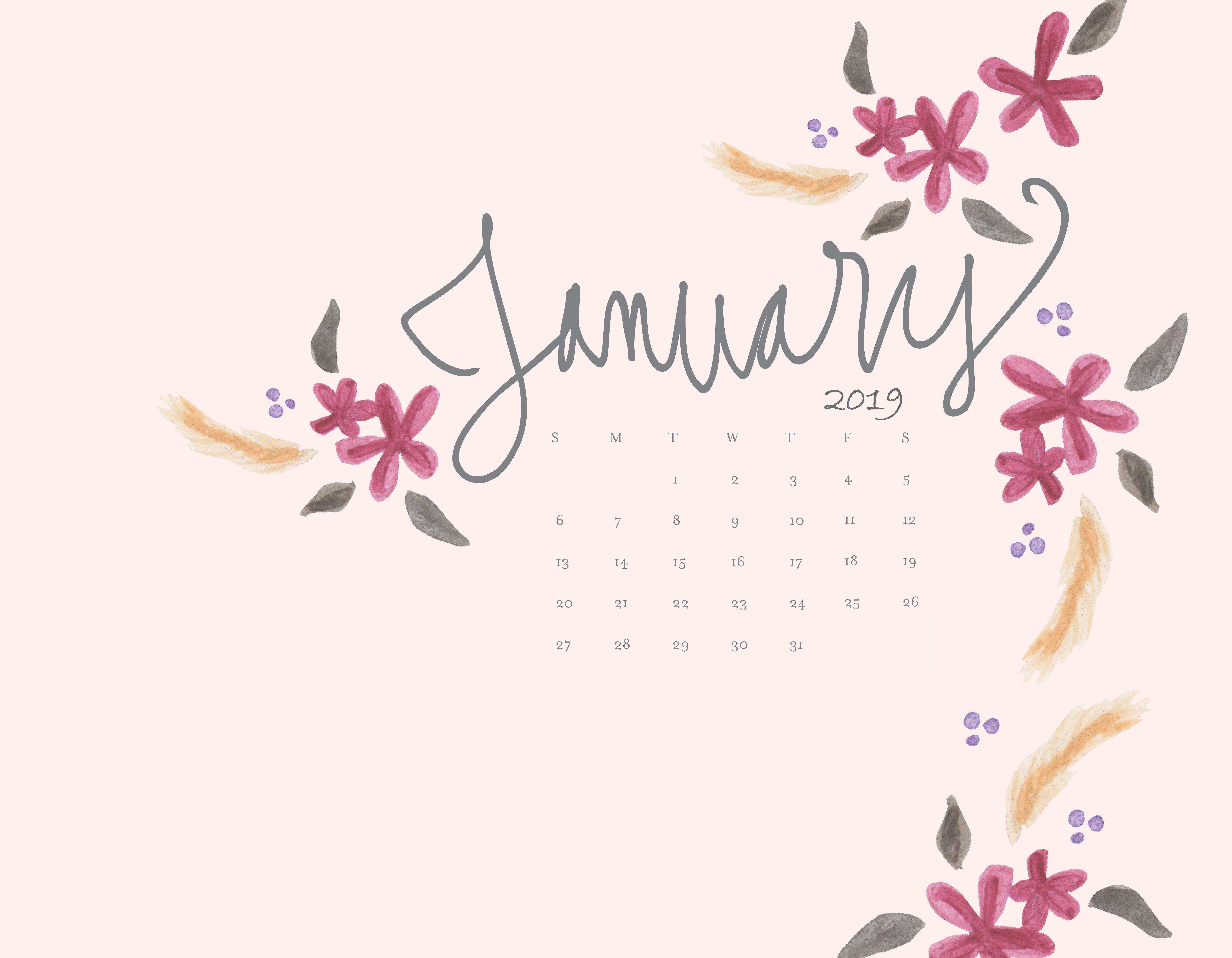 January 2019 Calendar Wallpapers