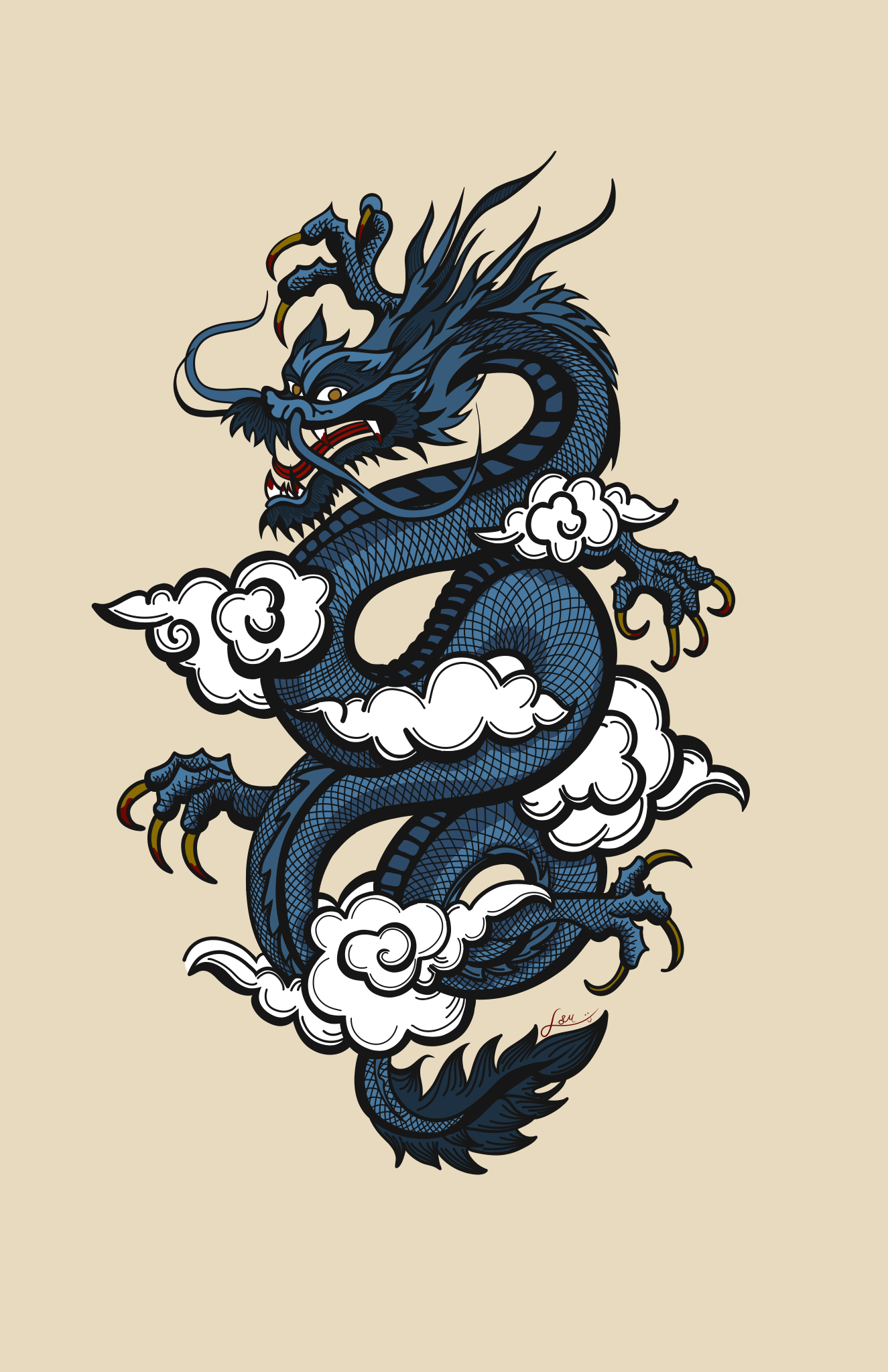 Japanese Blue Dragon Wallpapers