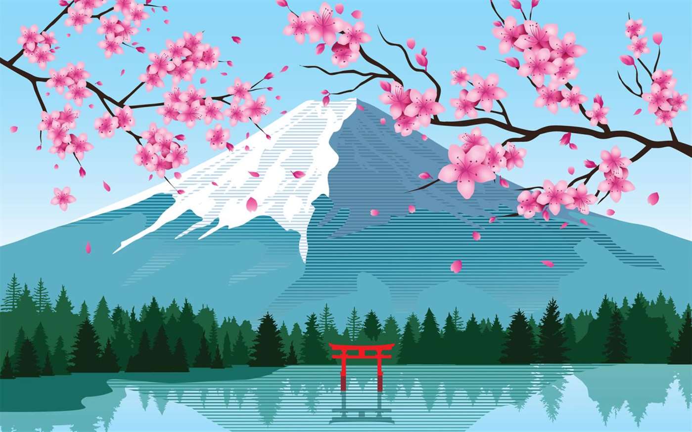 Japanese Cherry Blossom Painting Wallpapers