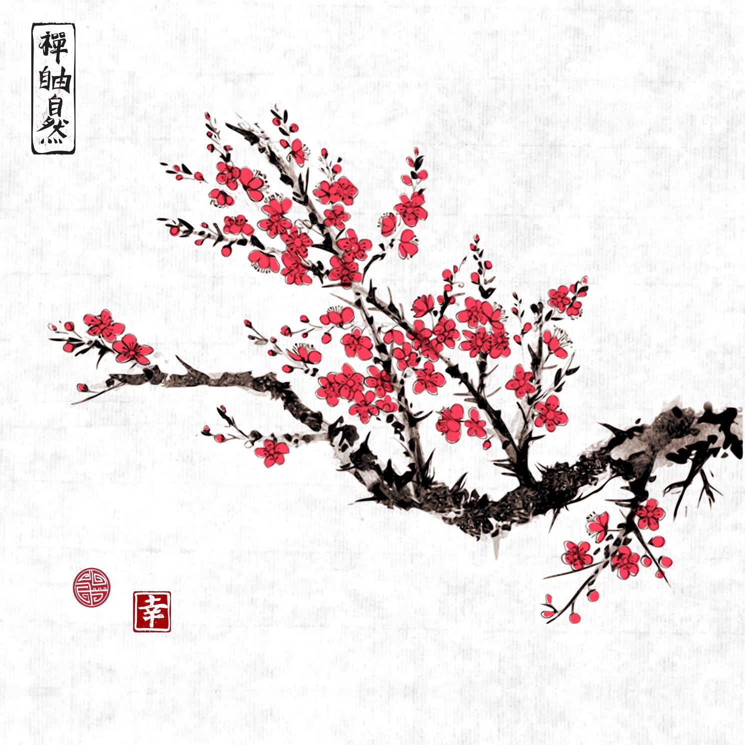 Japanese Cherry Blossom Painting Wallpapers