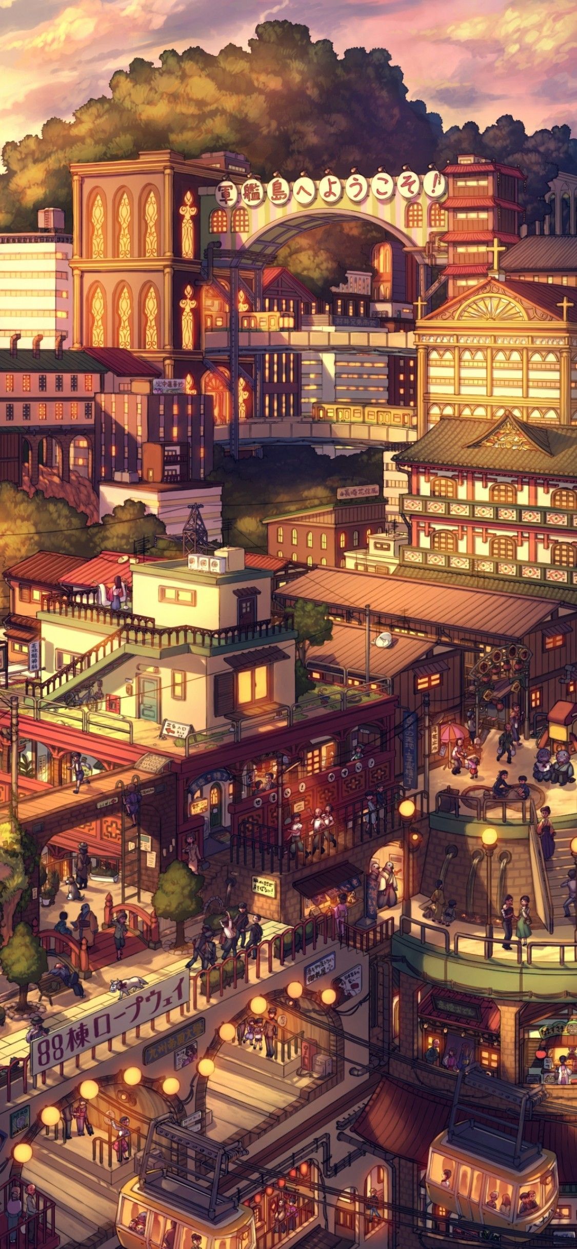 Japanese Town Art Wallpapers