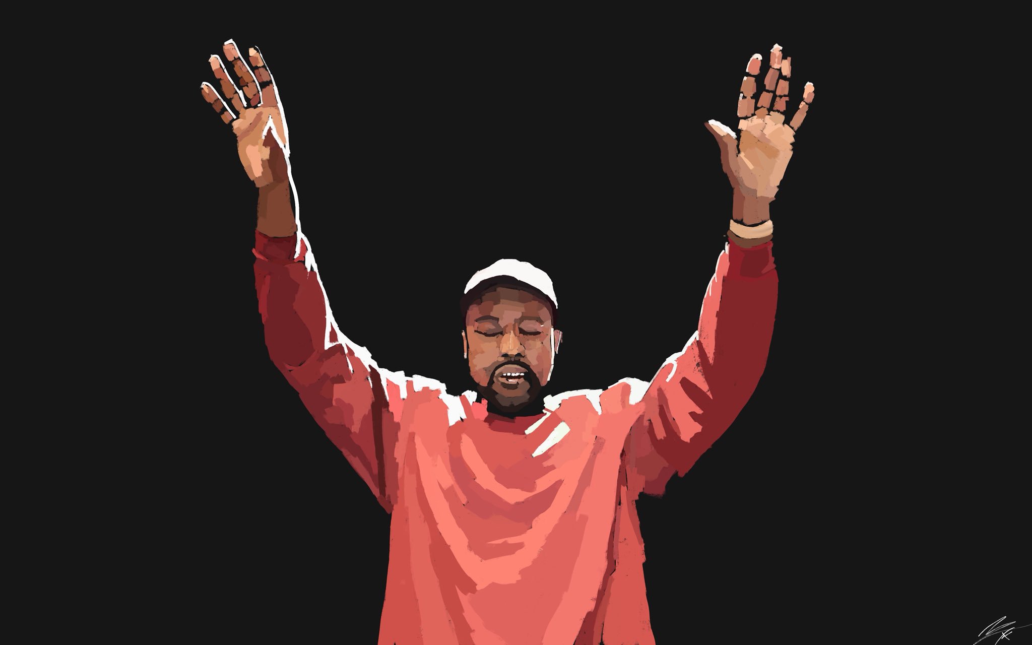 Kanye West With His Hands Up Wallpapers