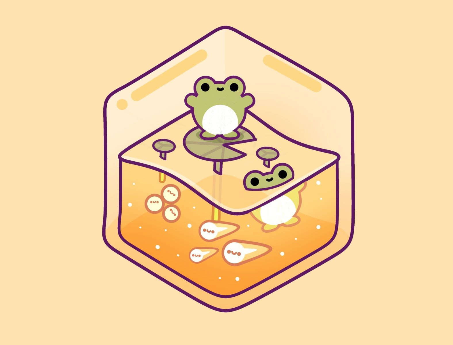 Kawaii Cute Frog Drawing Wallpapers