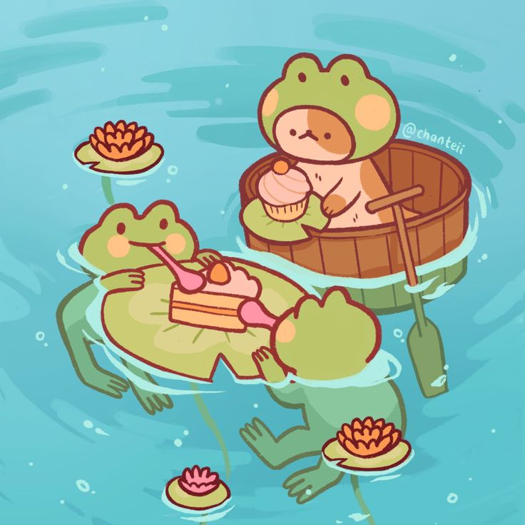 Kawaii Cute Frog Drawing Wallpapers