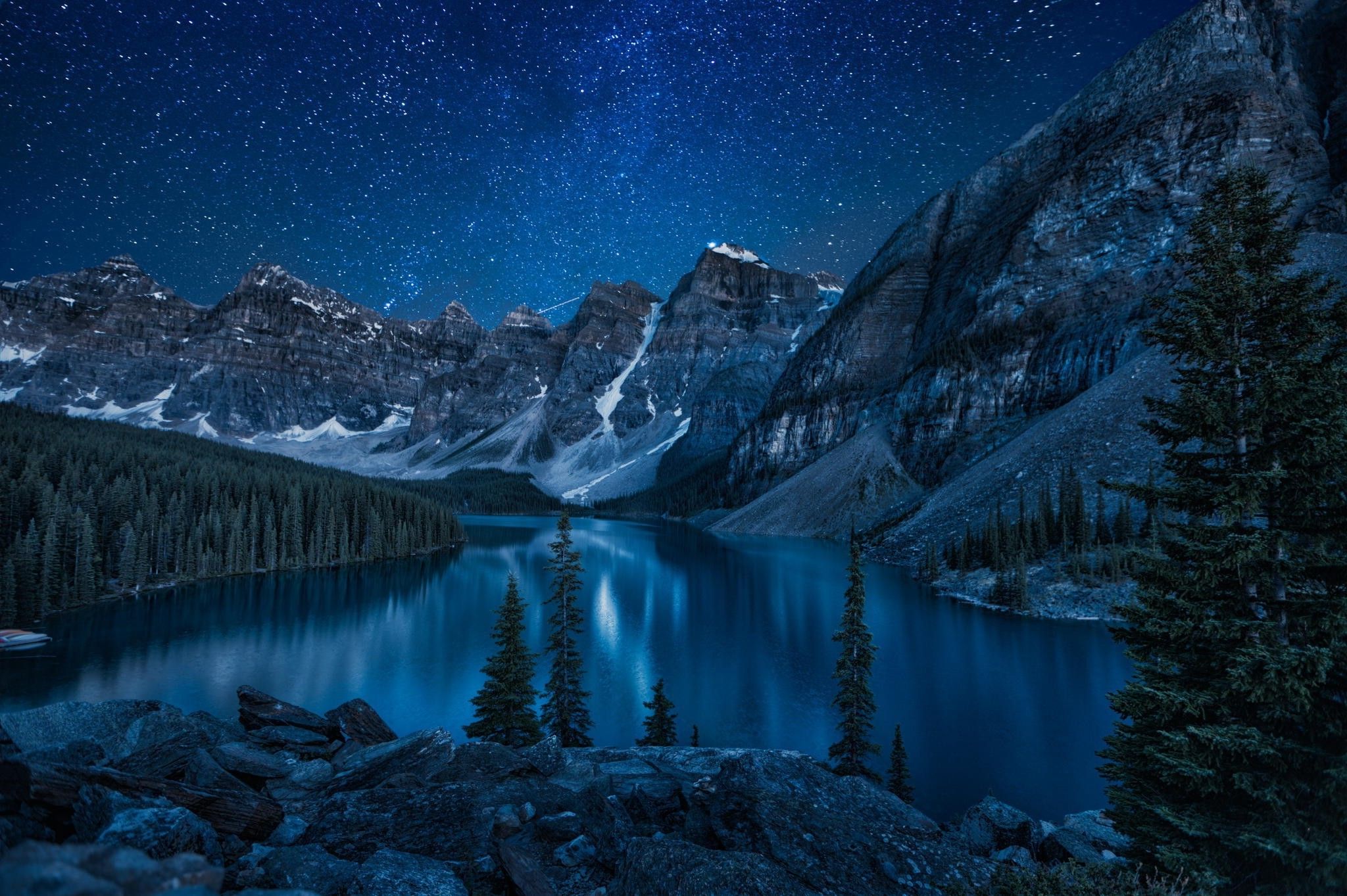 Lake At Night Wallpapers