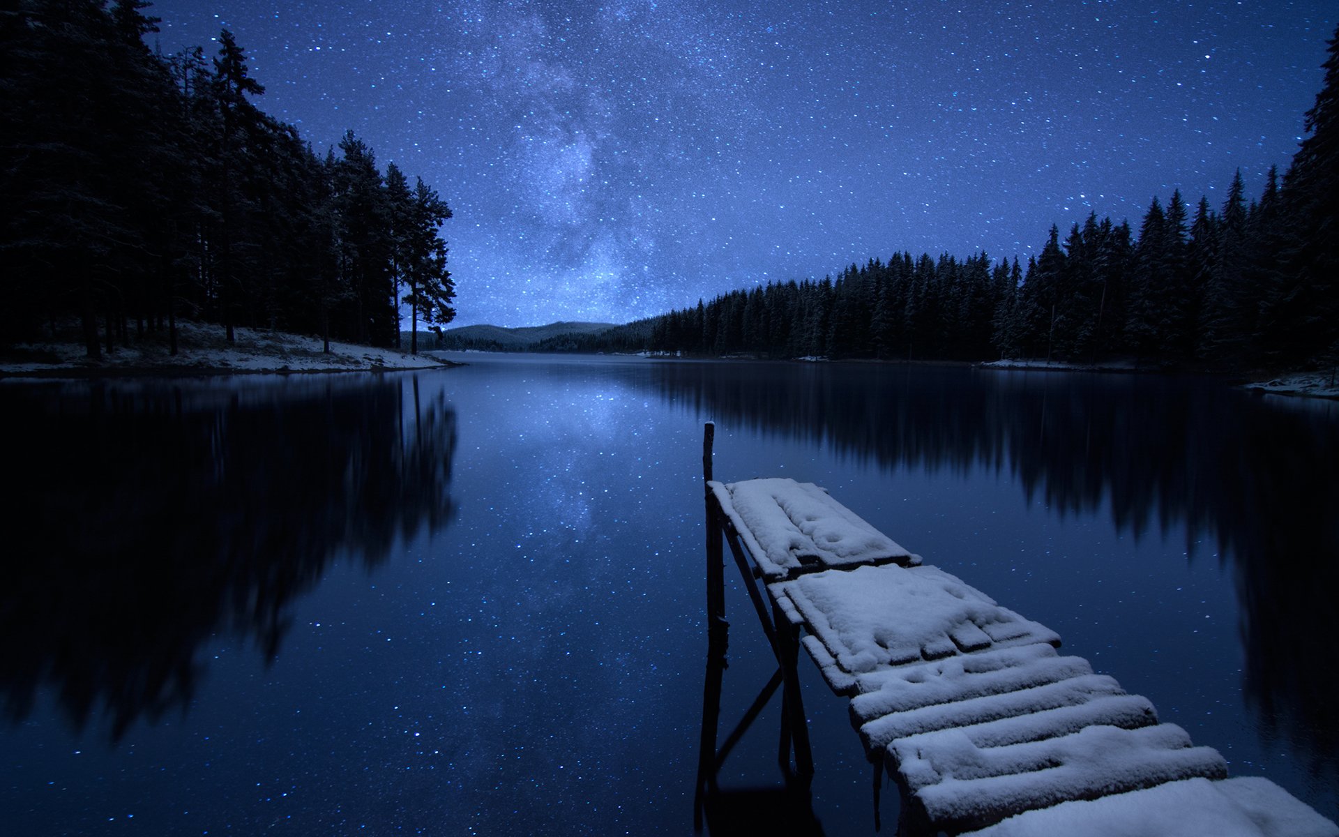 Lake At Night Wallpapers