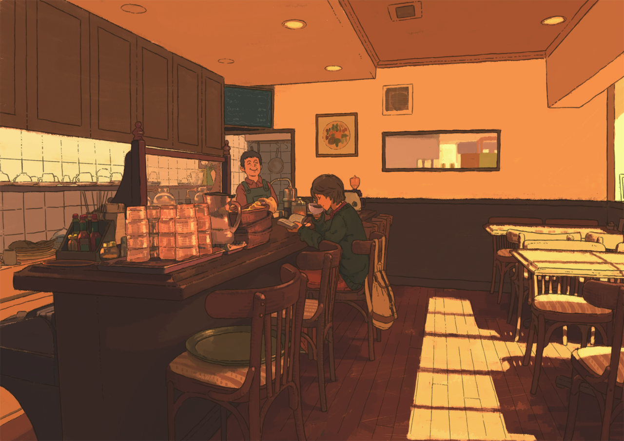 Lofi Cafe Wallpapers