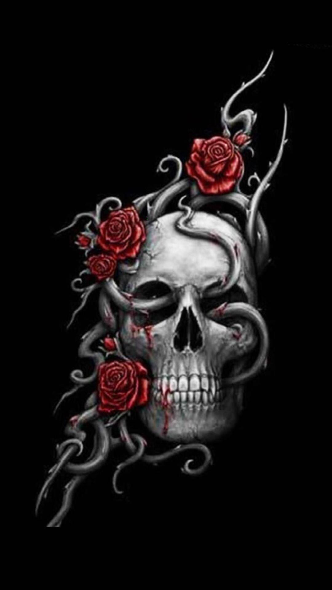 Love Skull And Roses Wallpapers