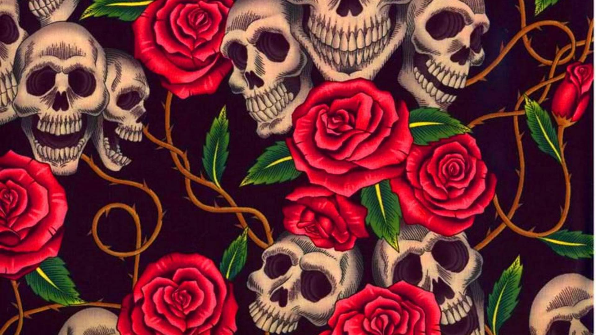 Love Skull And Roses Wallpapers