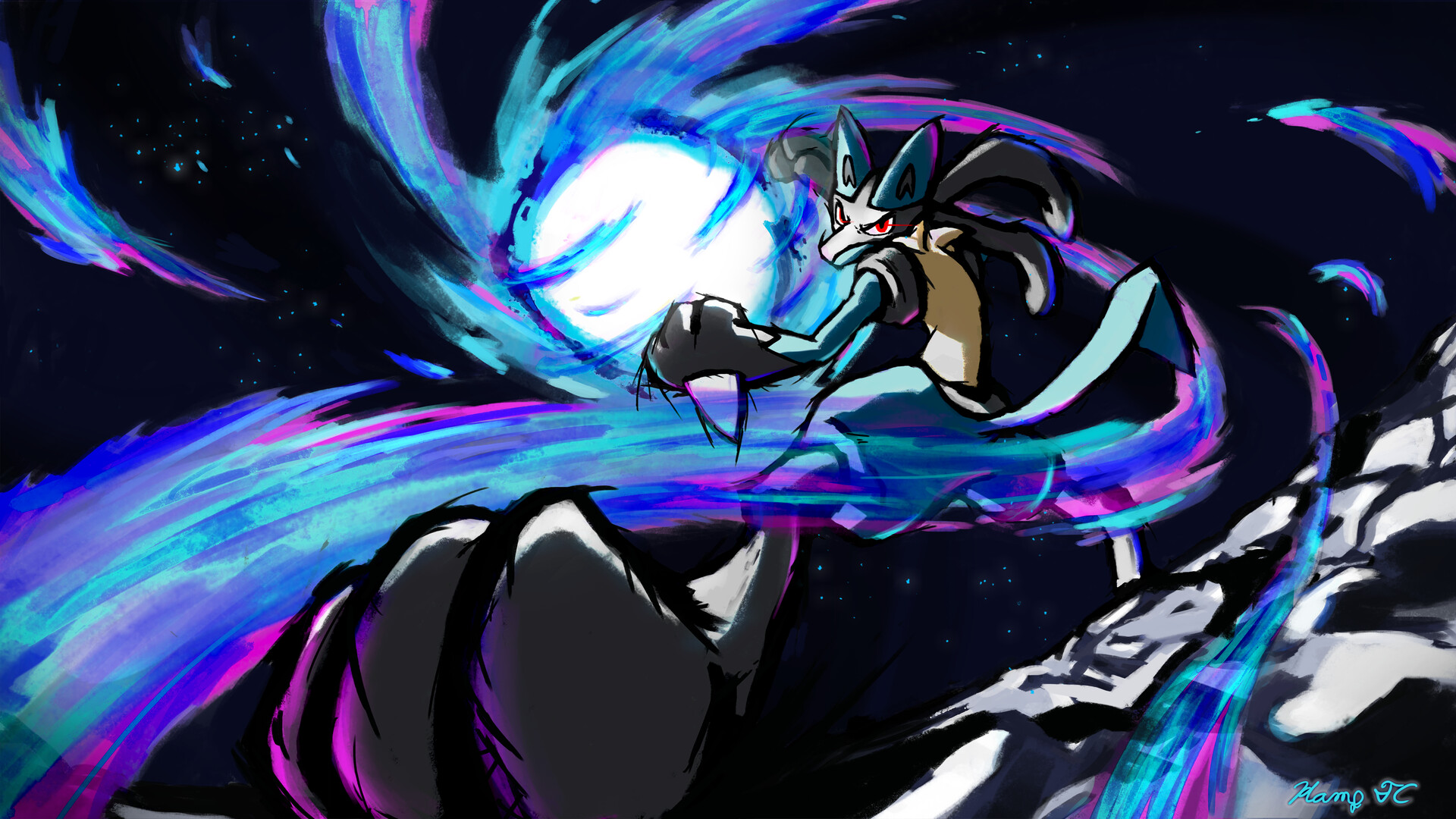 Lucario Aura Sphere Wallpapers