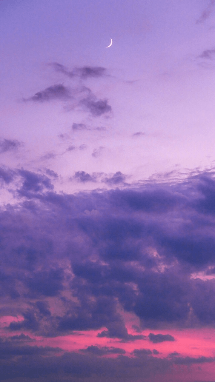 Moon Purple Sky Wallpapers