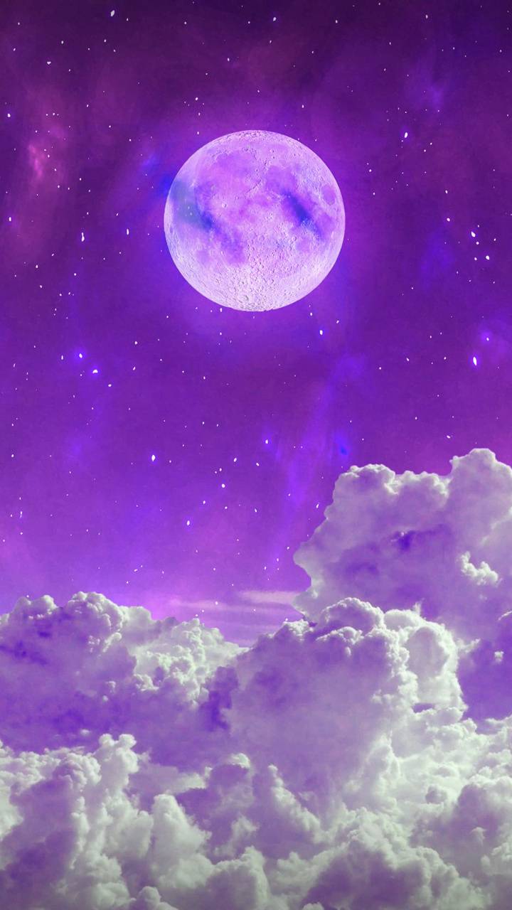 Moon Purple Sky Wallpapers