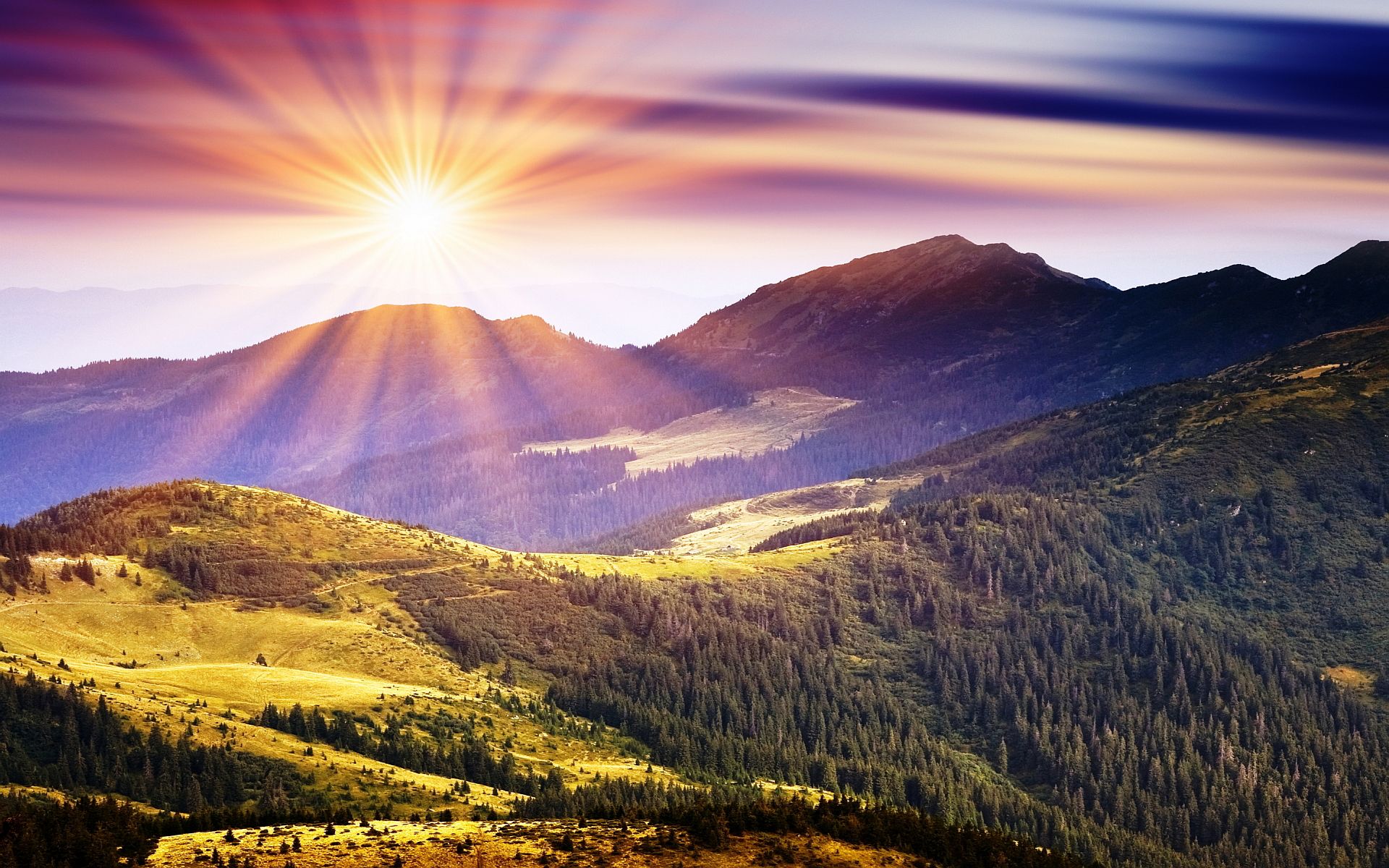 Mountain And Sun Wallpapers