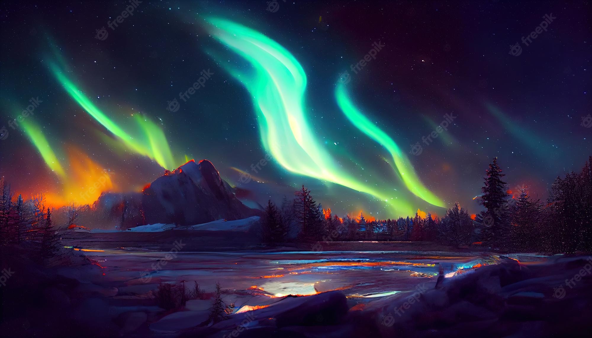 Northern Lights Forest Wallpapers