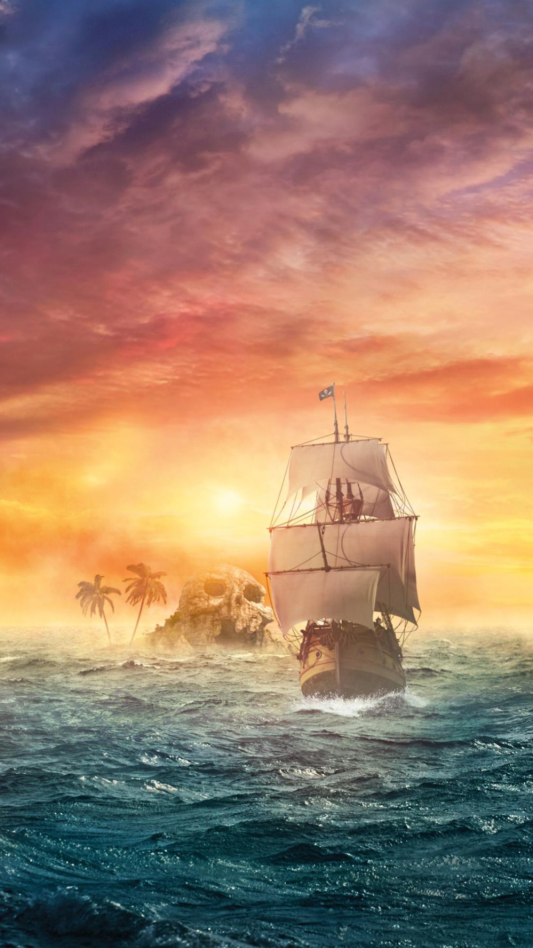 Ocean Ship Sunset Wallpapers