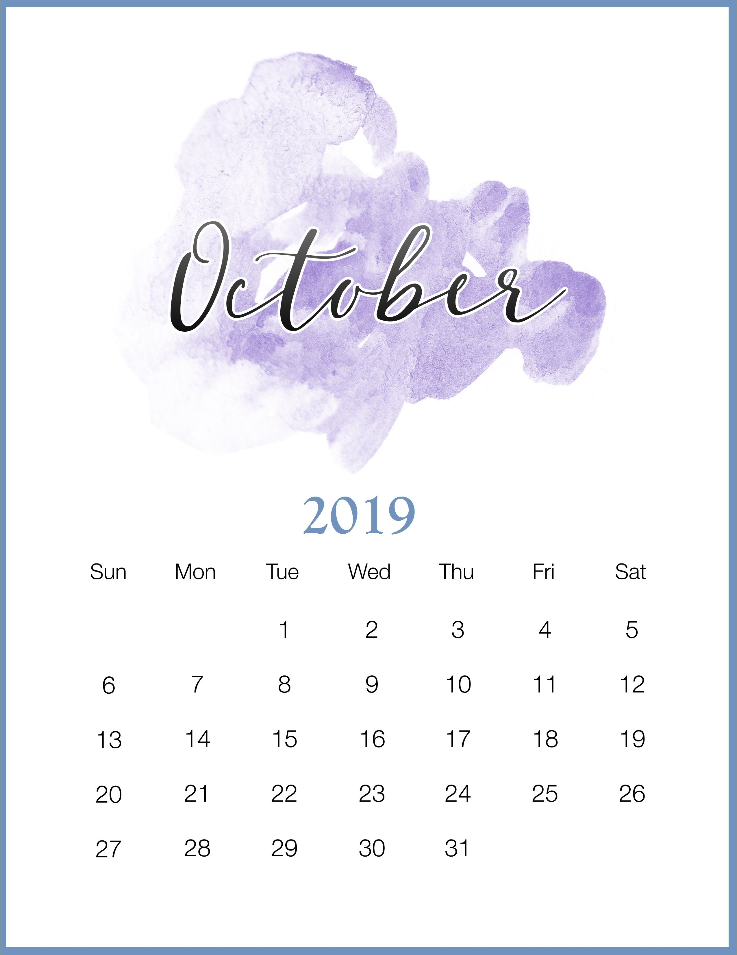 October 2019 Calendar Wallpapers