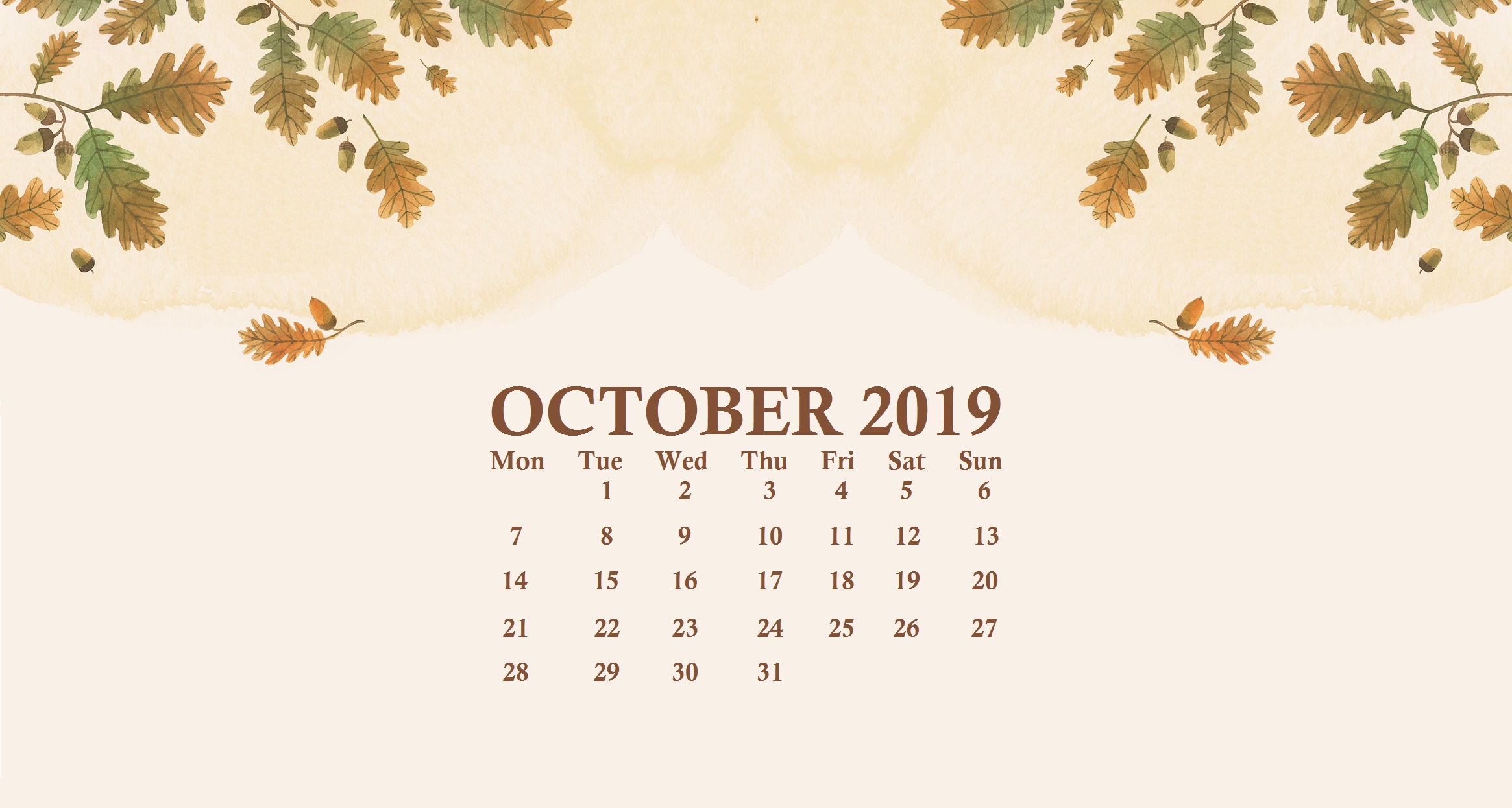 October 2019 Calendar Wallpapers