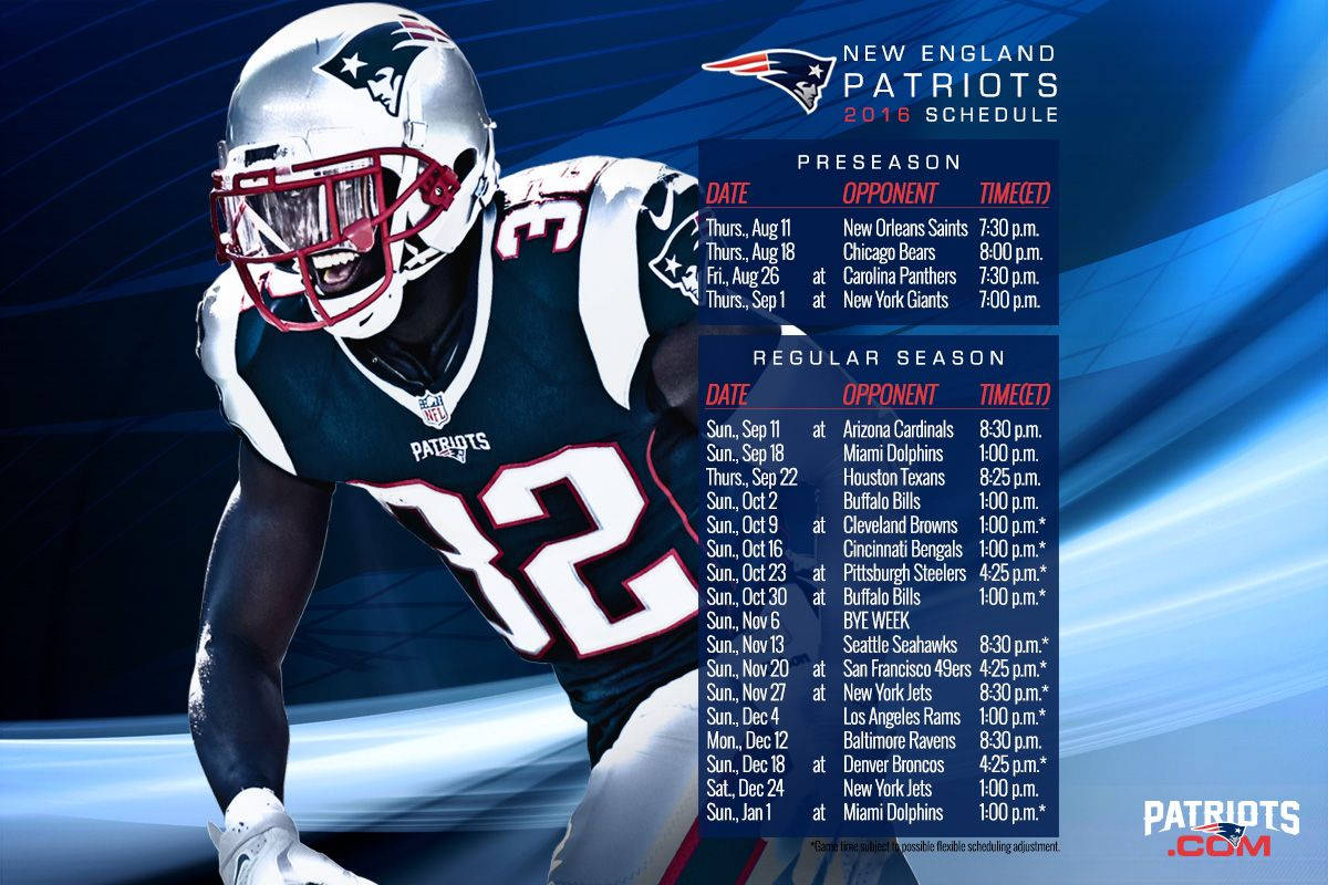 Patriots 2018 Schedule Wallpapers