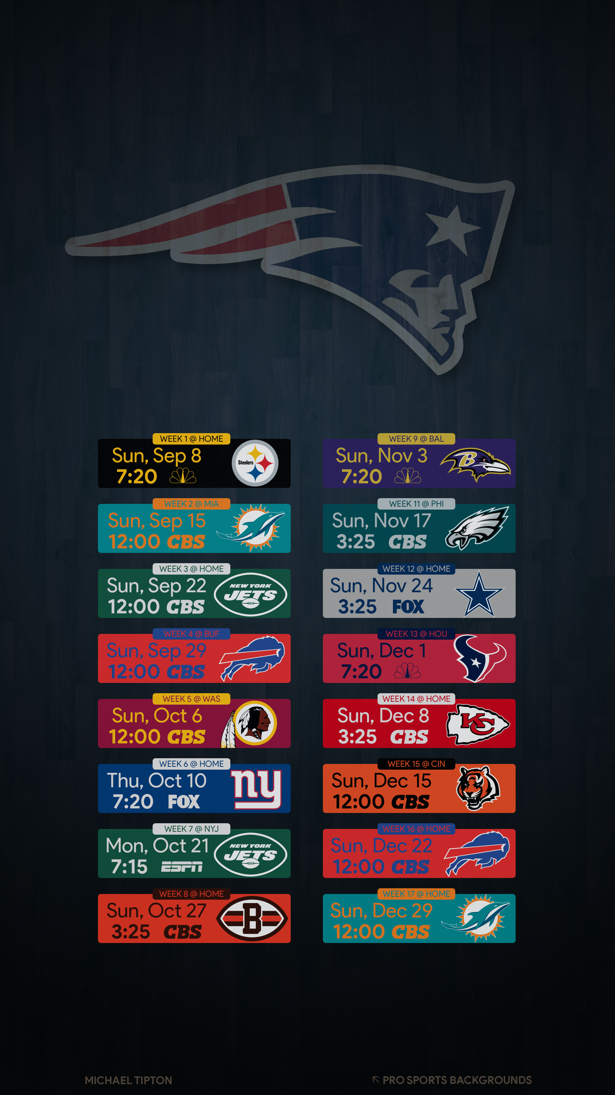 Patriots 2018 Schedule Wallpapers