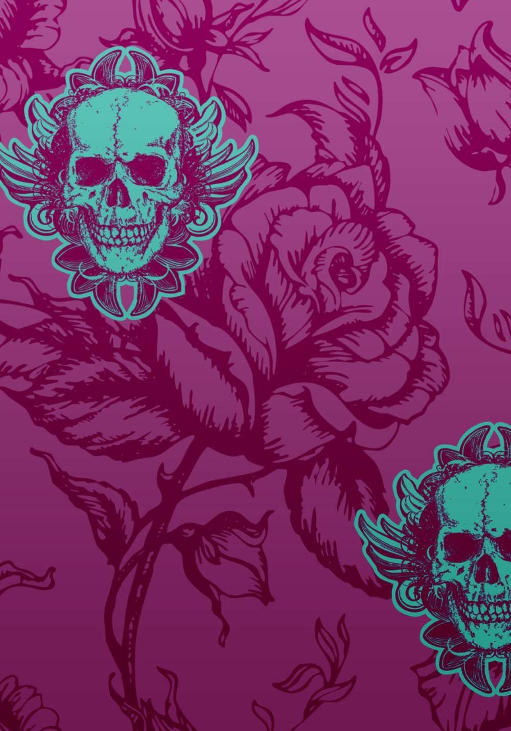 Pink And Black Skulls Wallpapers