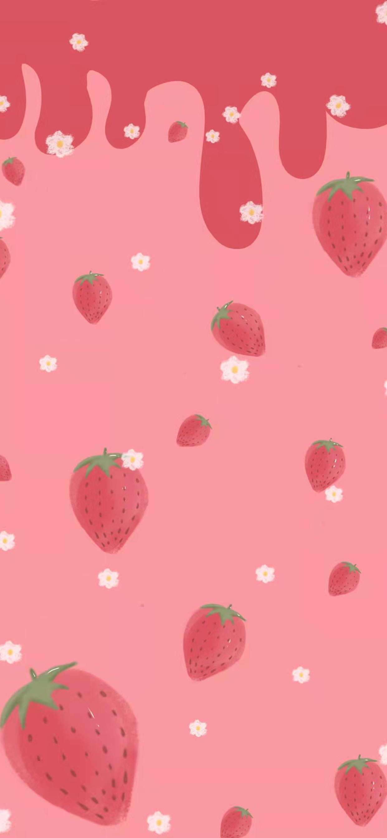 Pink Strawberry Aesthetic Wallpapers