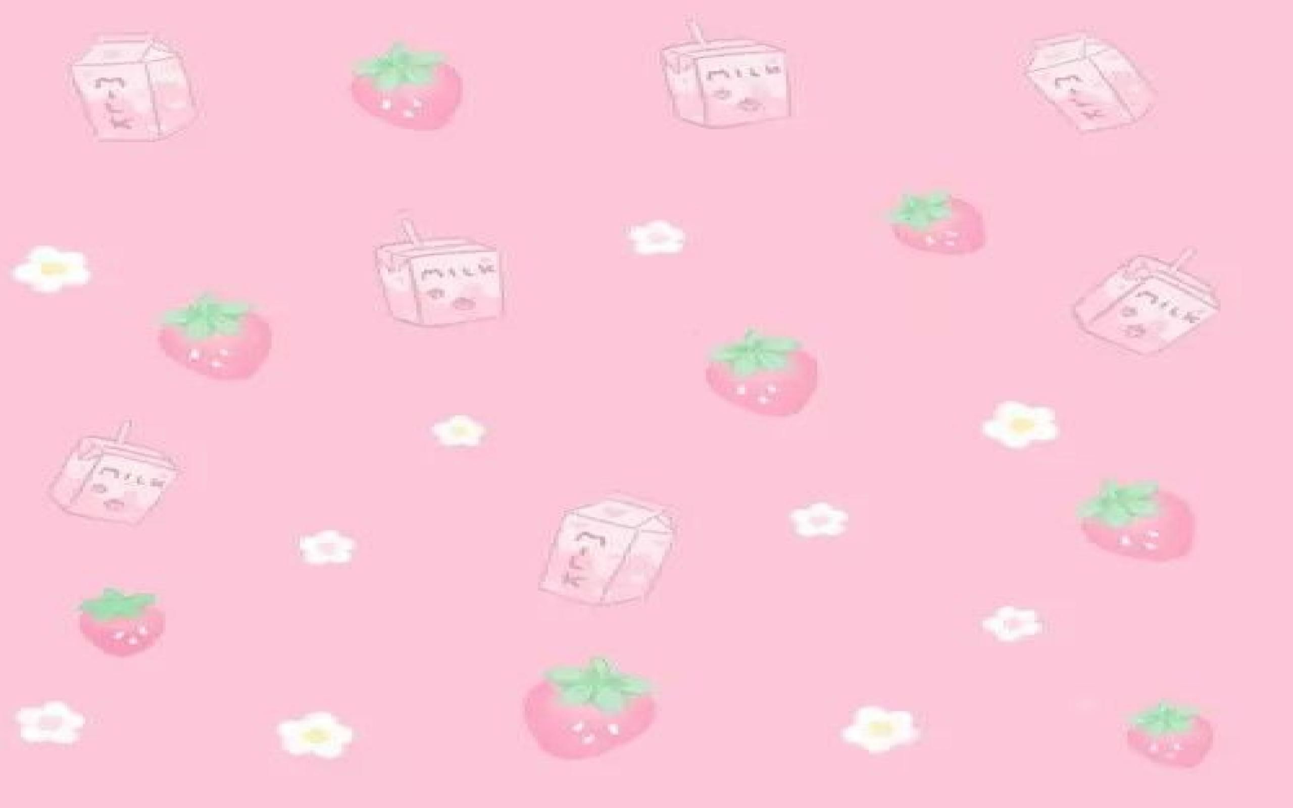 Pink Strawberry Aesthetic Wallpapers