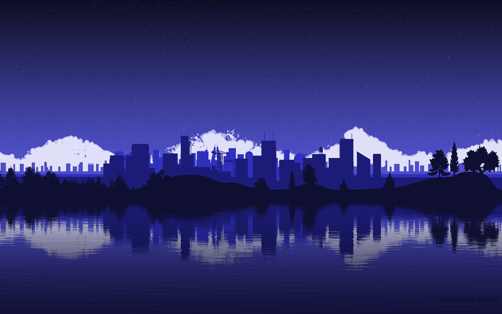 Pixel City Night Wallpapers