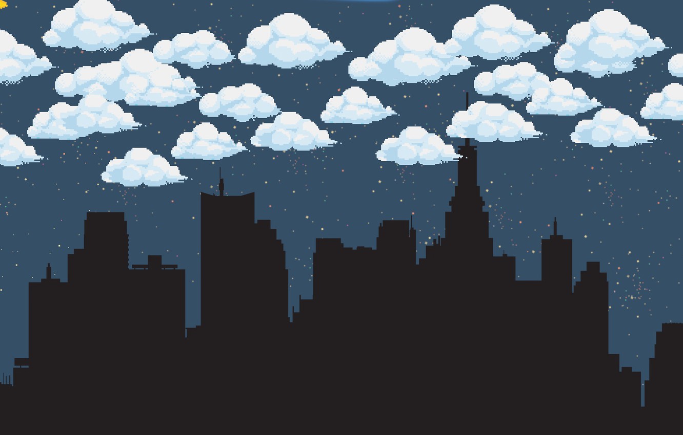 Pixel City Night Wallpapers