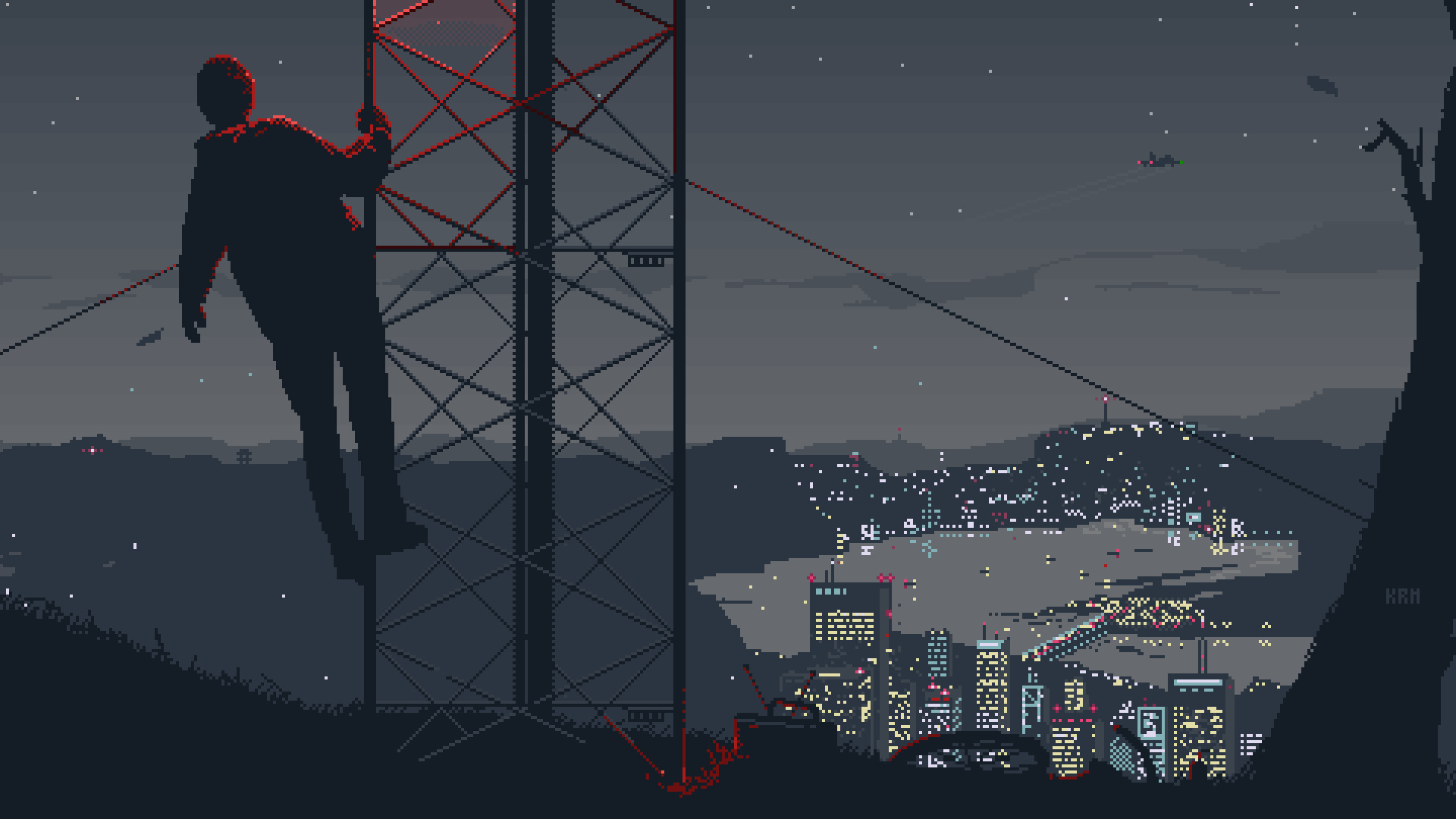 Pixel City Night Wallpapers