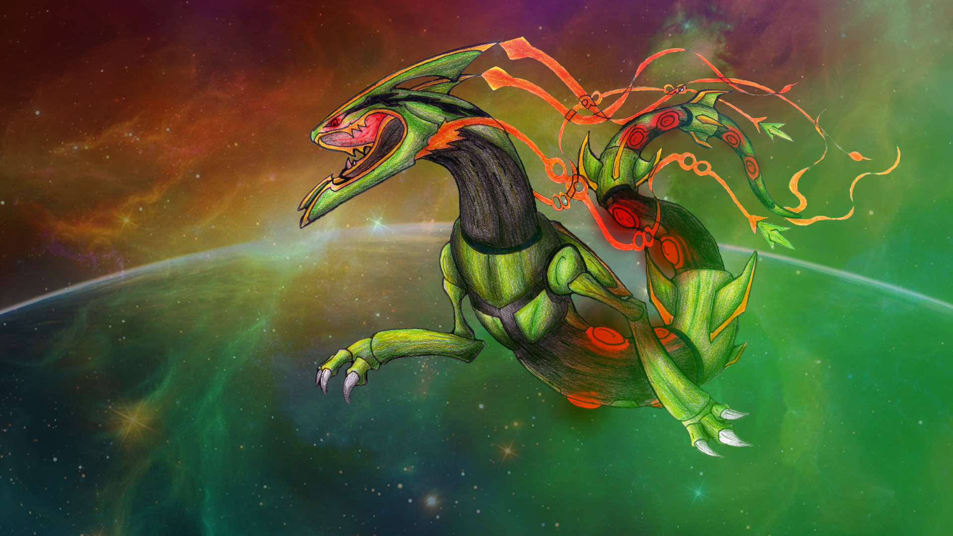 Pokemon Rayquaza Fanart Wallpapers