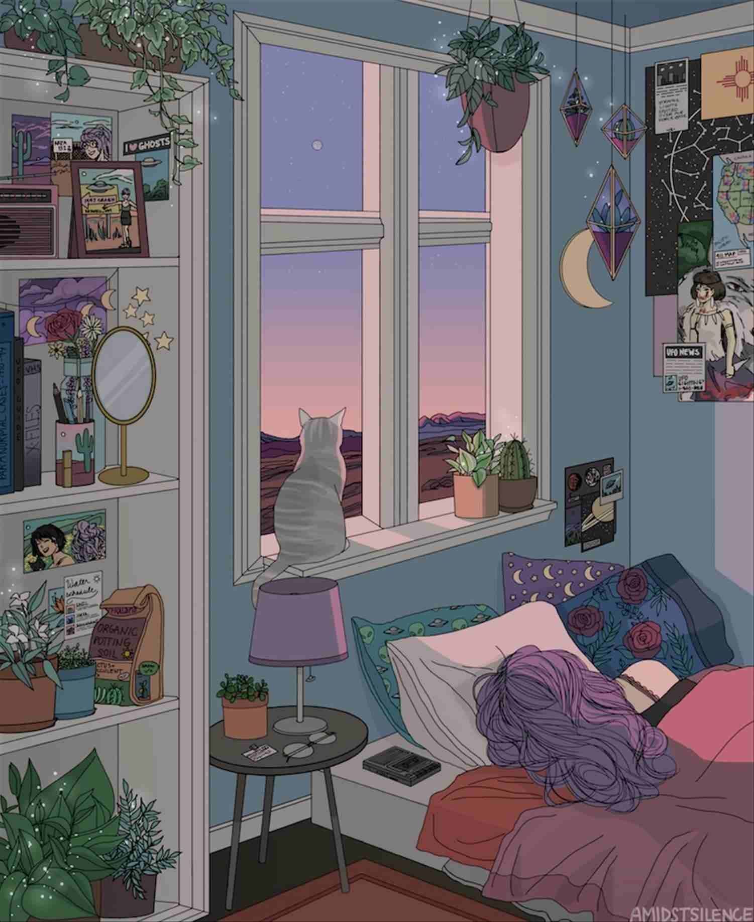 Purple Aesthetic Room Wallpapers