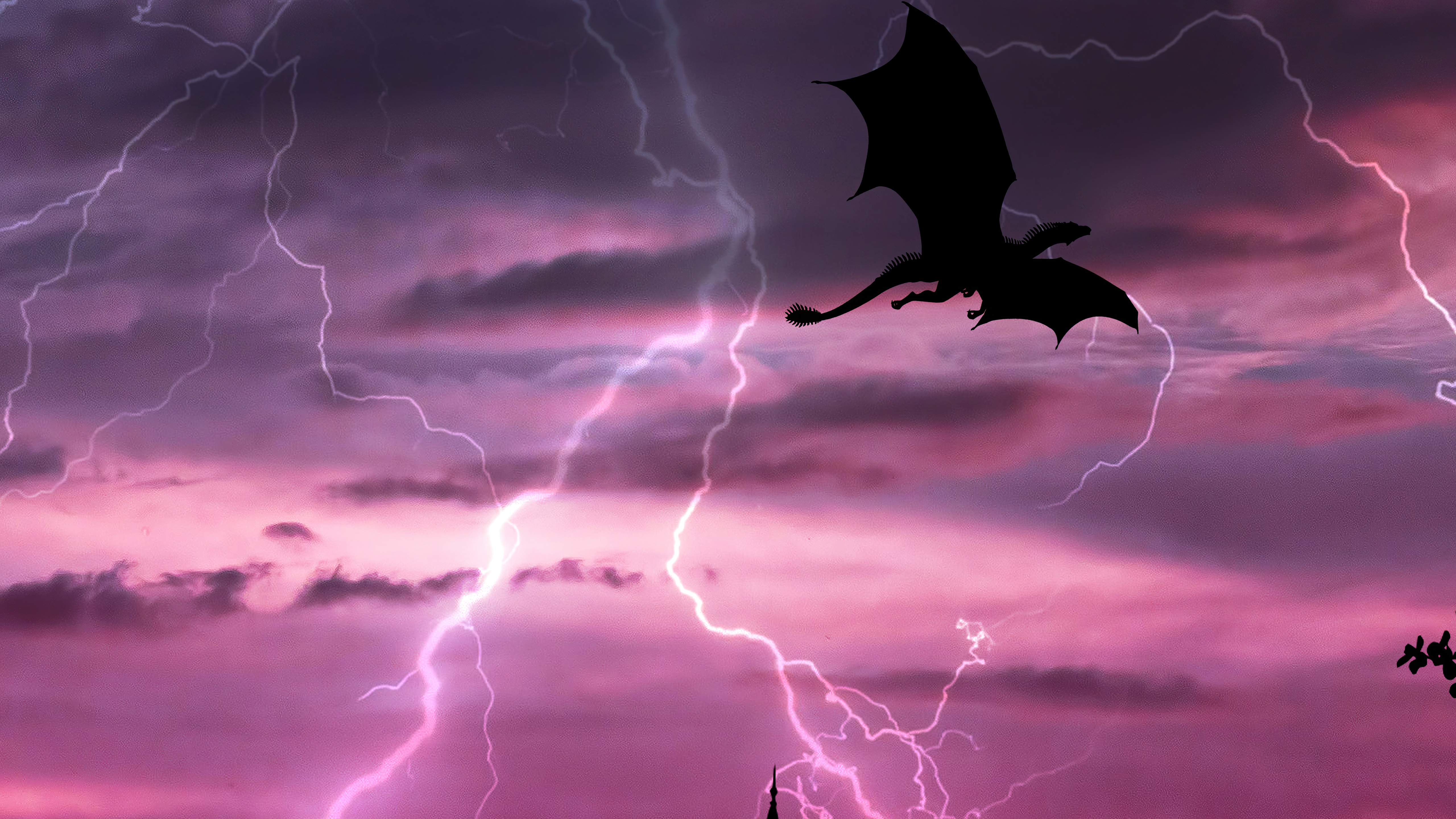 Purple Lightning Dragon Wallpapers