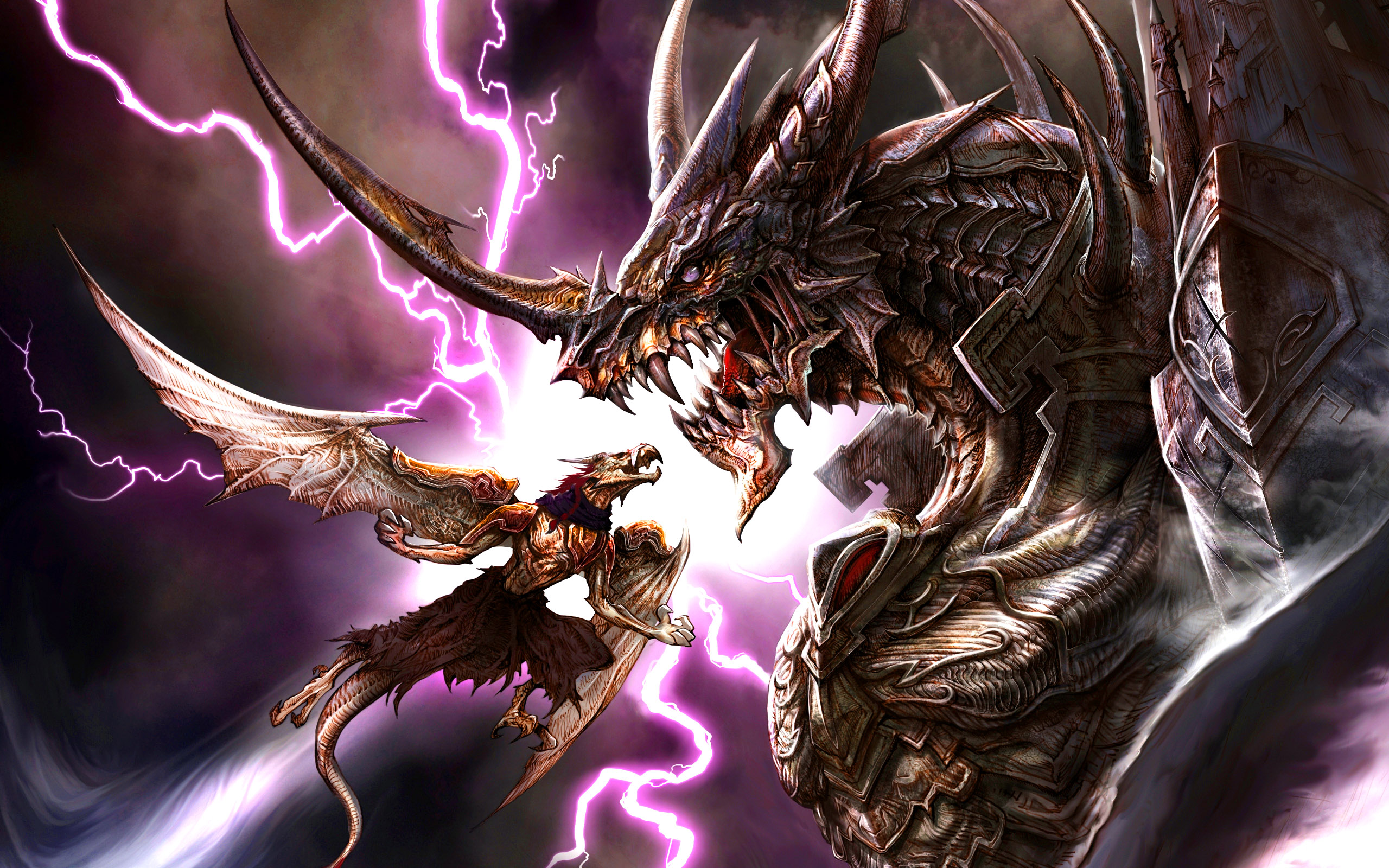 Purple Lightning Dragon Wallpapers