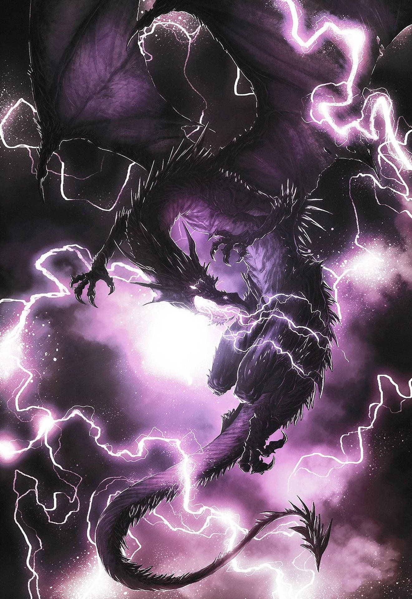 Purple Lightning Dragon Wallpapers