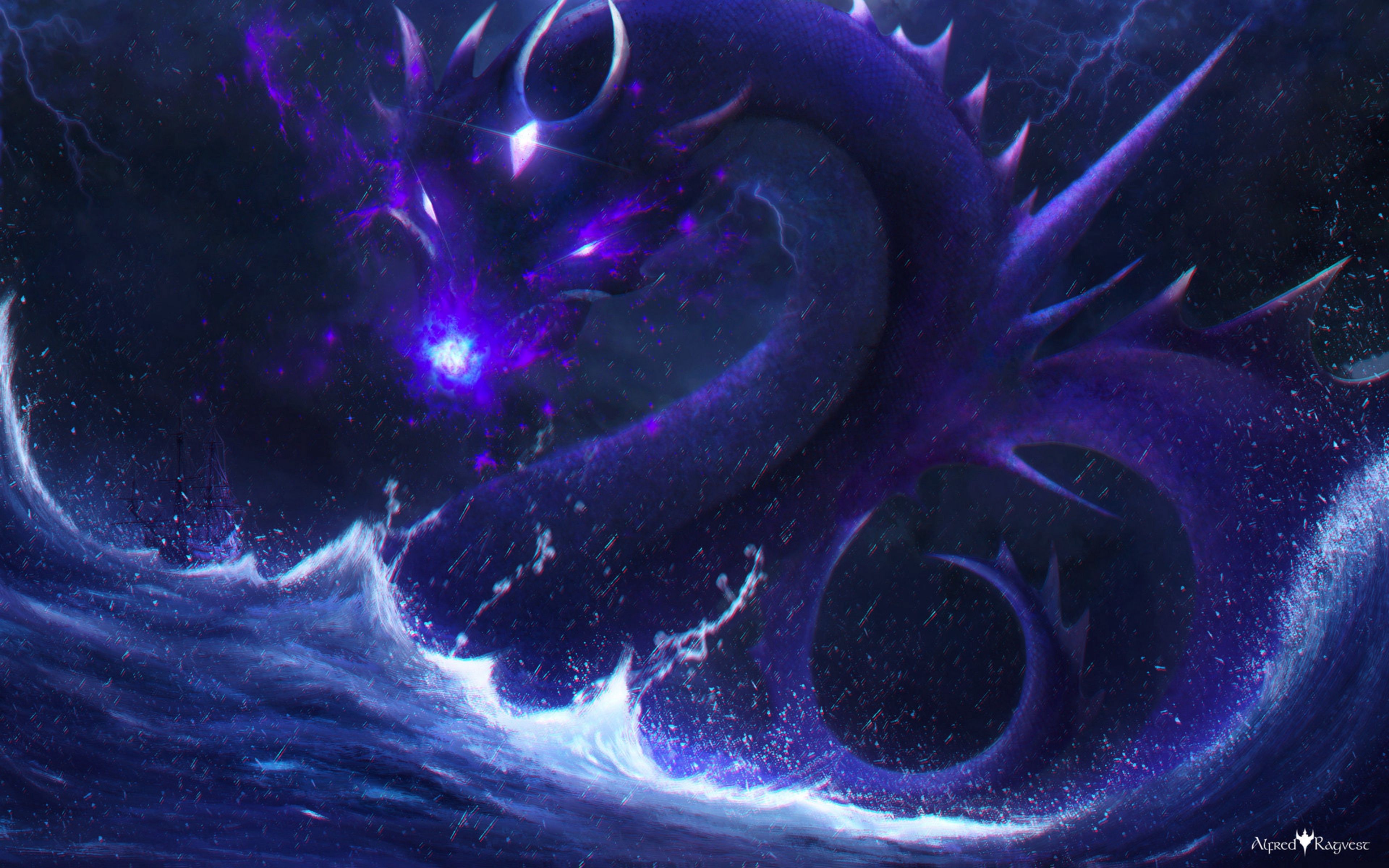 Purple Lightning Dragon Wallpapers