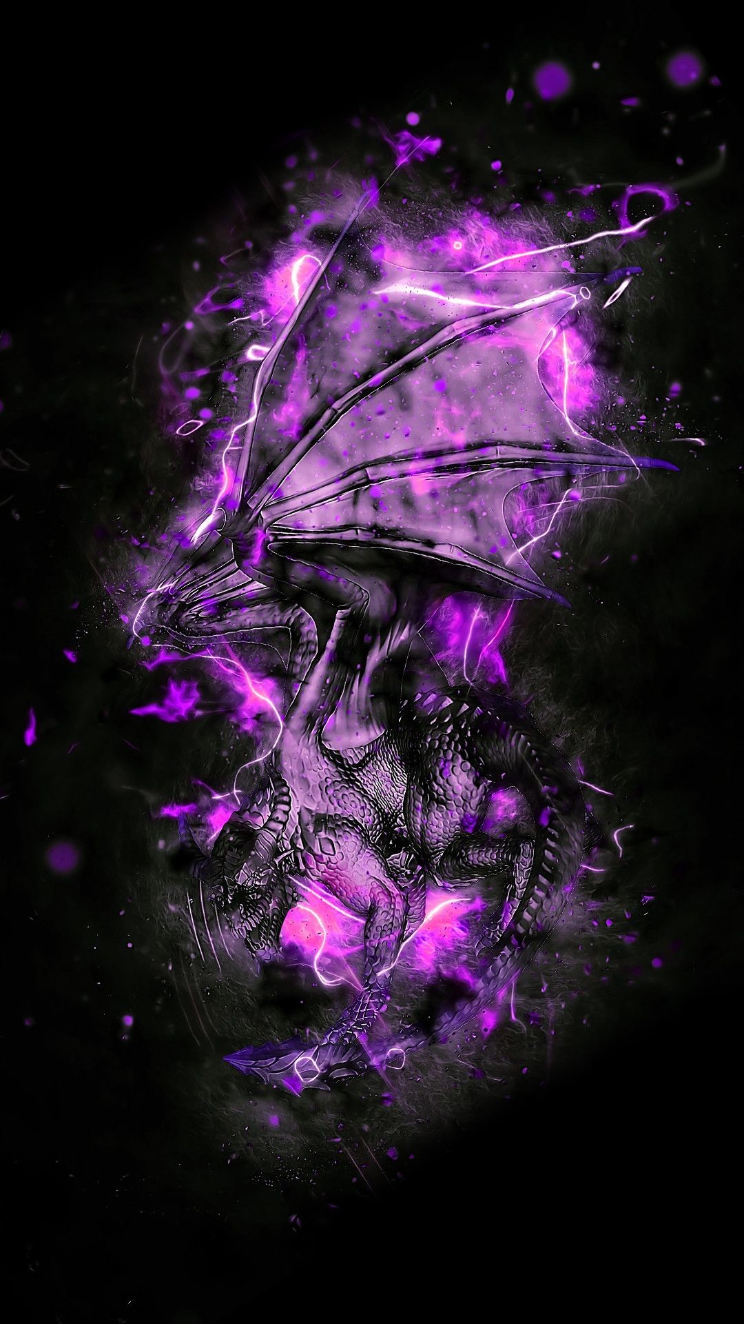 Purple Lightning Dragon Wallpapers