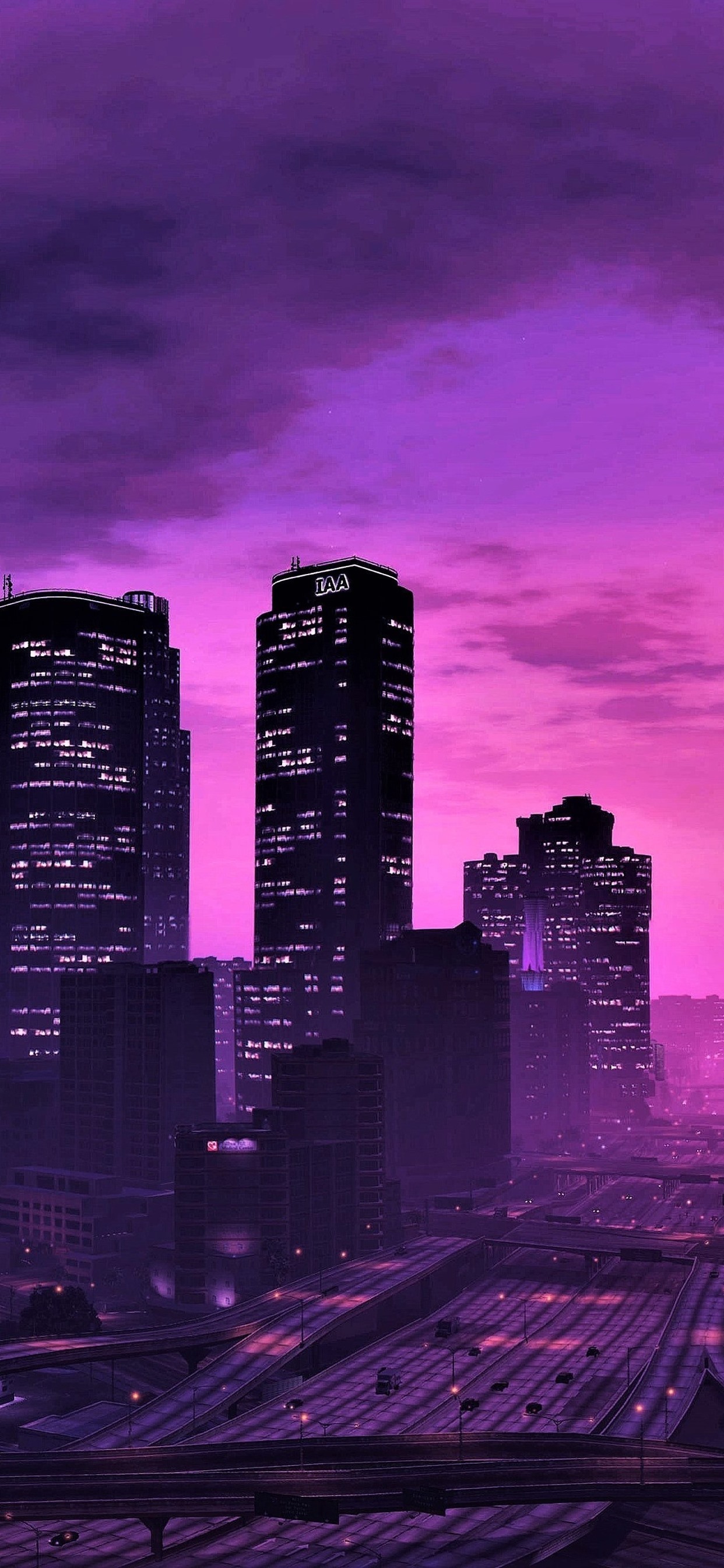 Purple Skyline Wallpapers