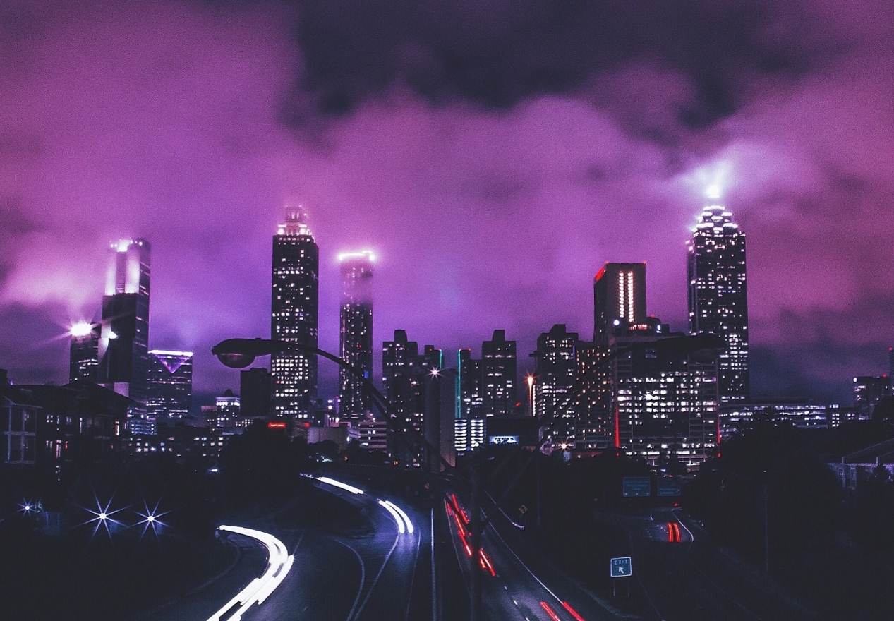 Purple Skyline Wallpapers