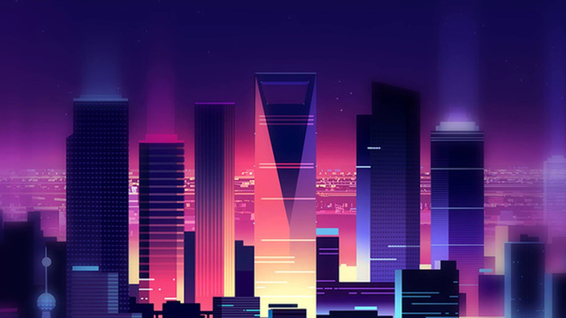 Purple Skyline Wallpapers