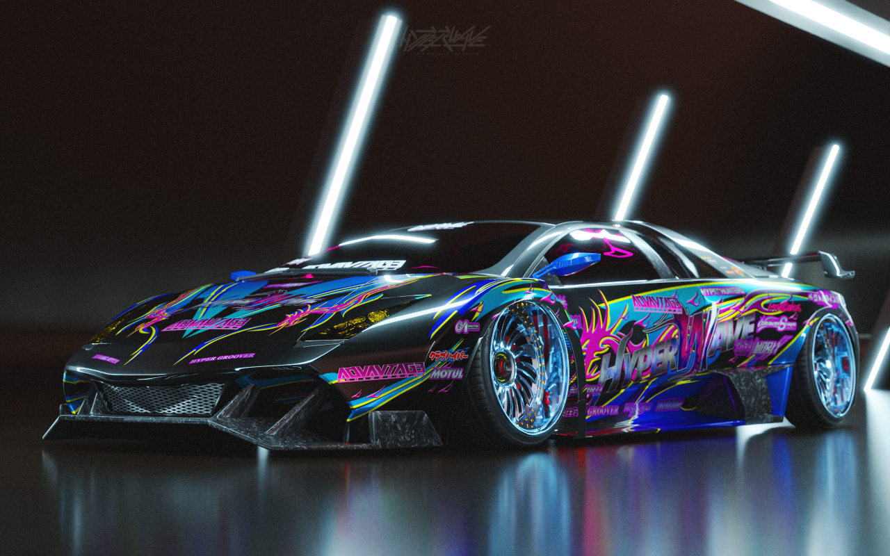 Rainbow Fire Lamborghini Wallpapers