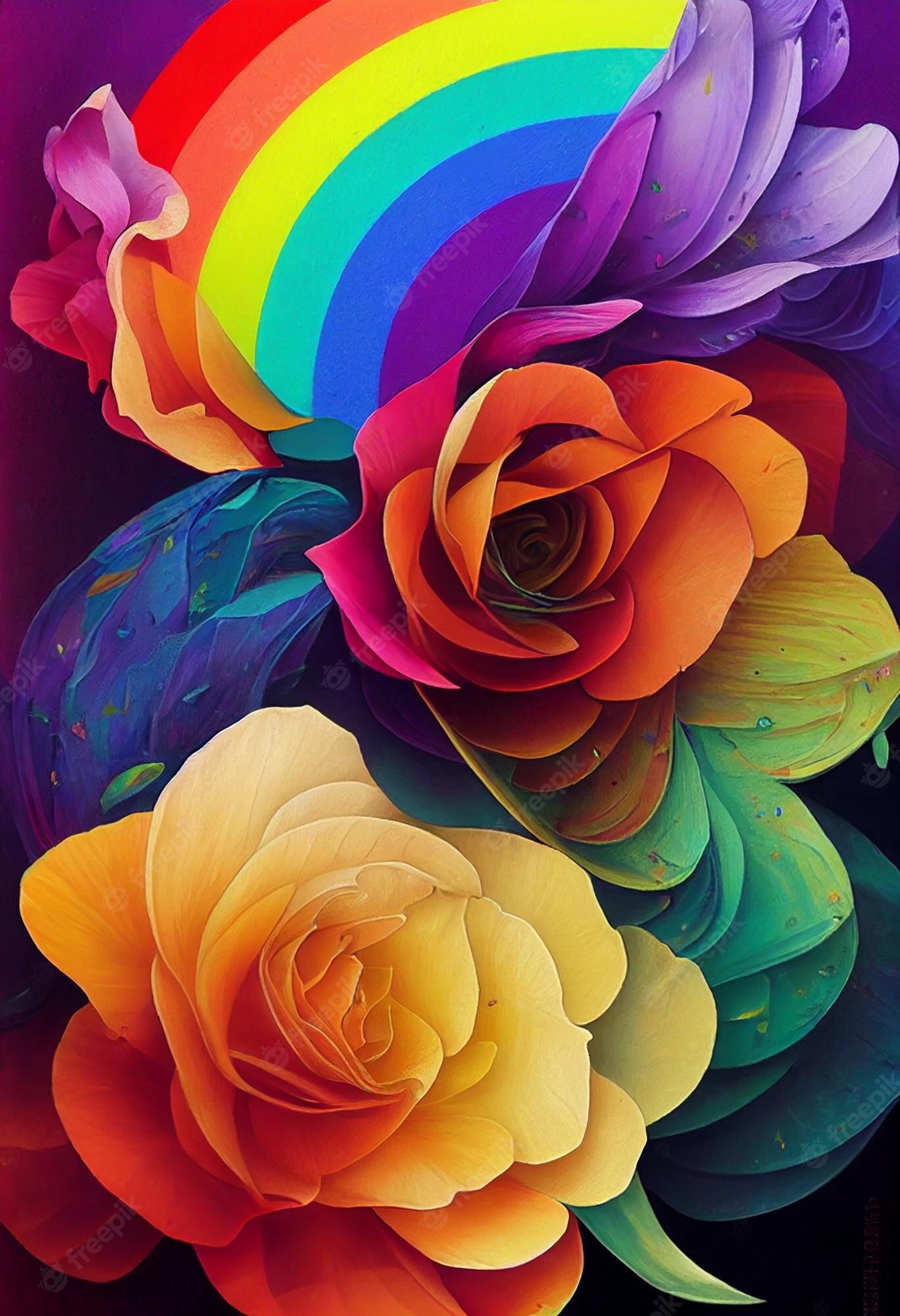 Rainbow Flowers Wallpapers