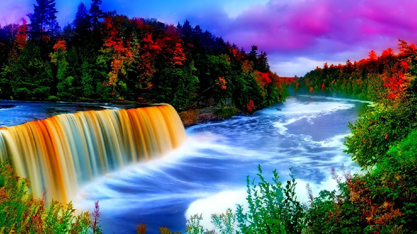 Real Rainbow Beautiful Waterfalls Wallpapers