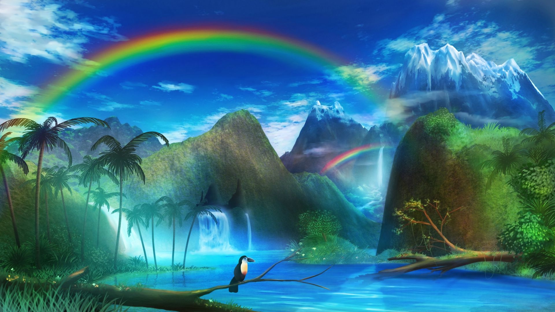 Real Rainbow Beautiful Waterfalls Wallpapers