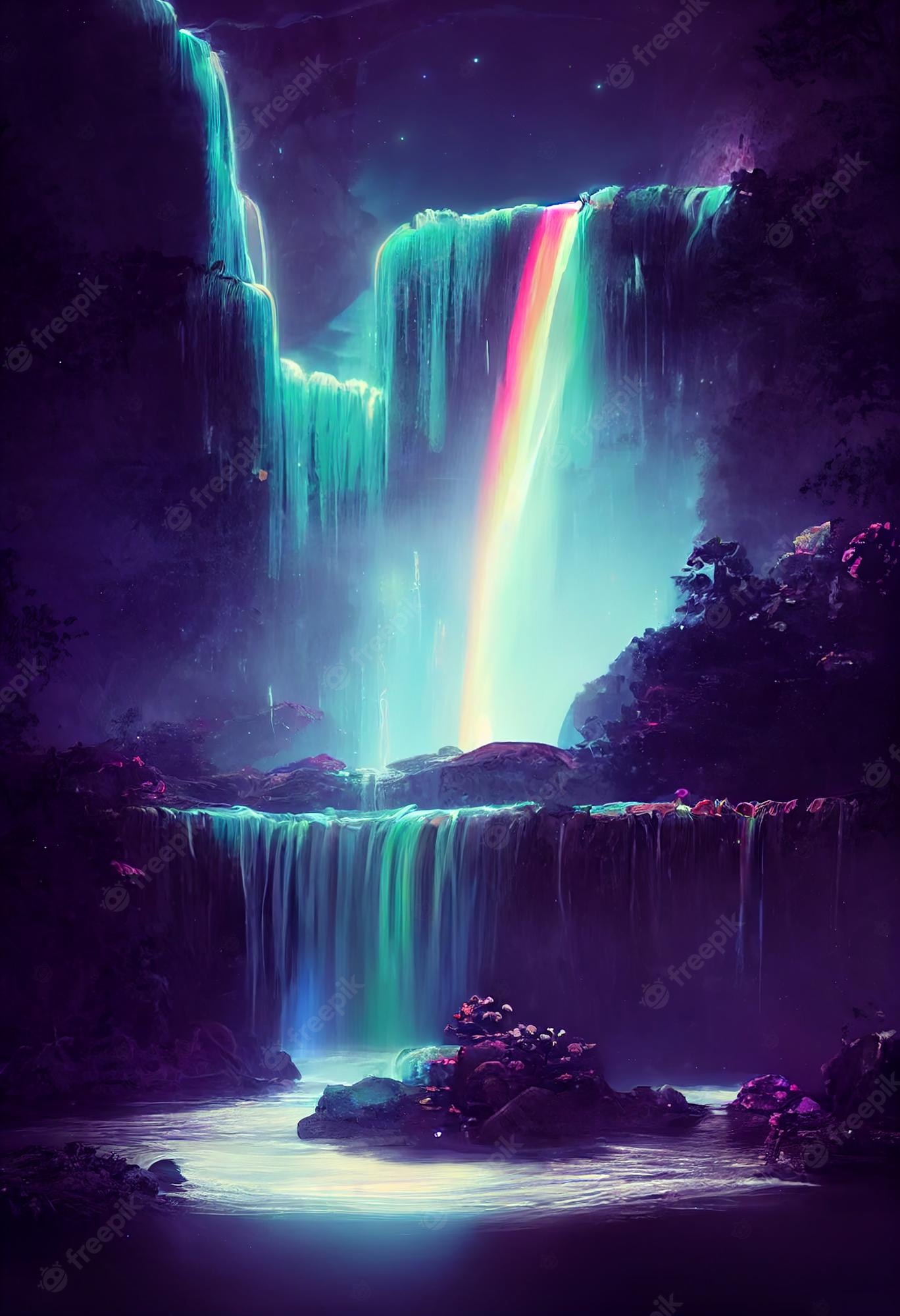 Real Rainbow Beautiful Waterfalls Wallpapers