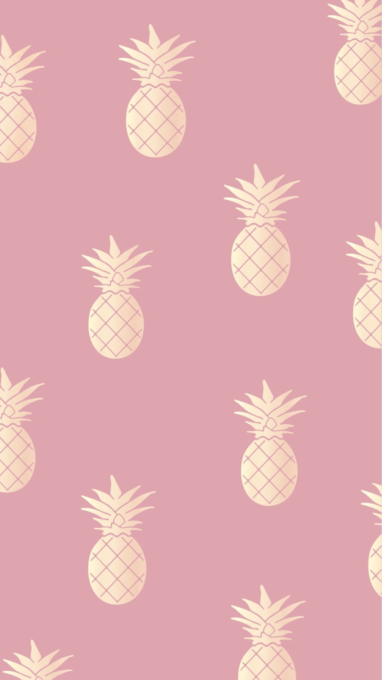 Rose Gold Cute Pineapple Wallpapers