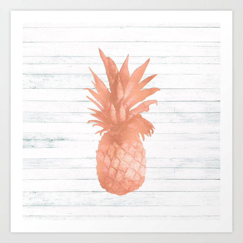 Rose Gold Cute Pineapple Wallpapers