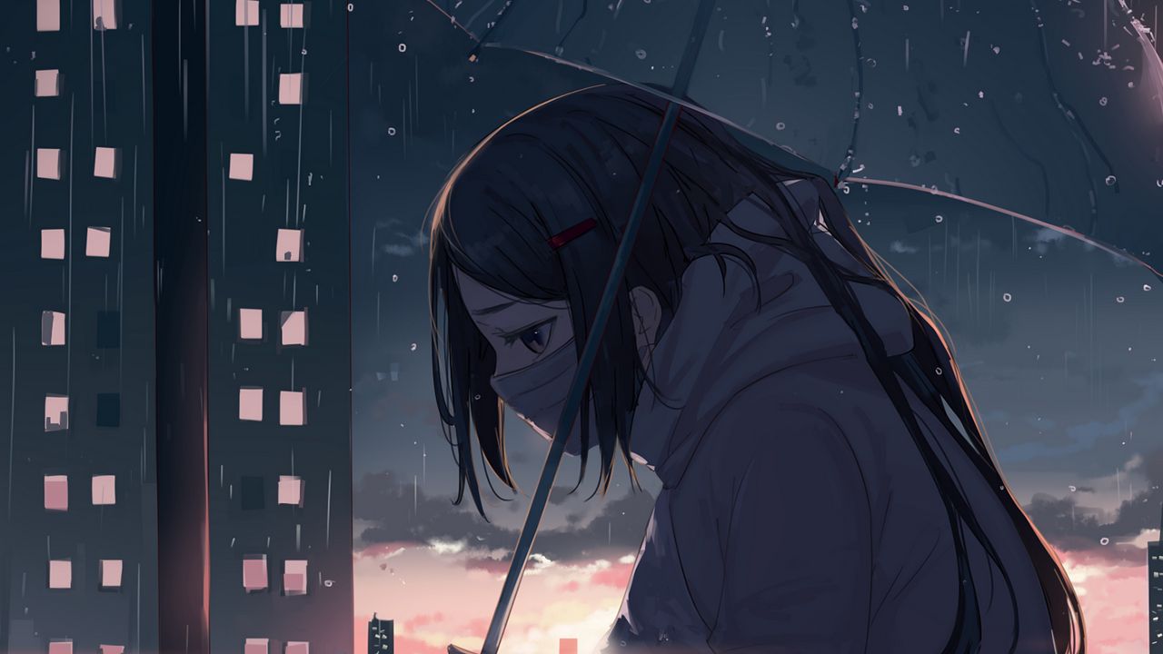 Sad Anime Girl In The Rain Wallpapers