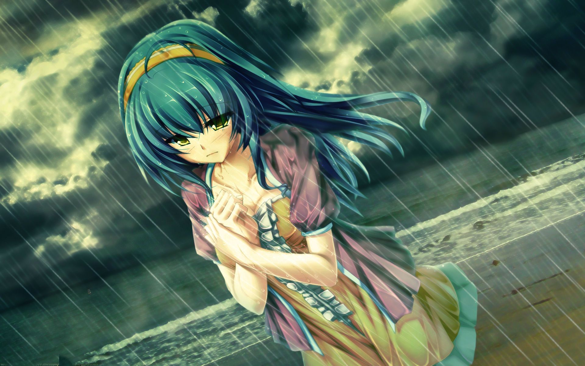 Sad Anime Girl In The Rain Wallpapers