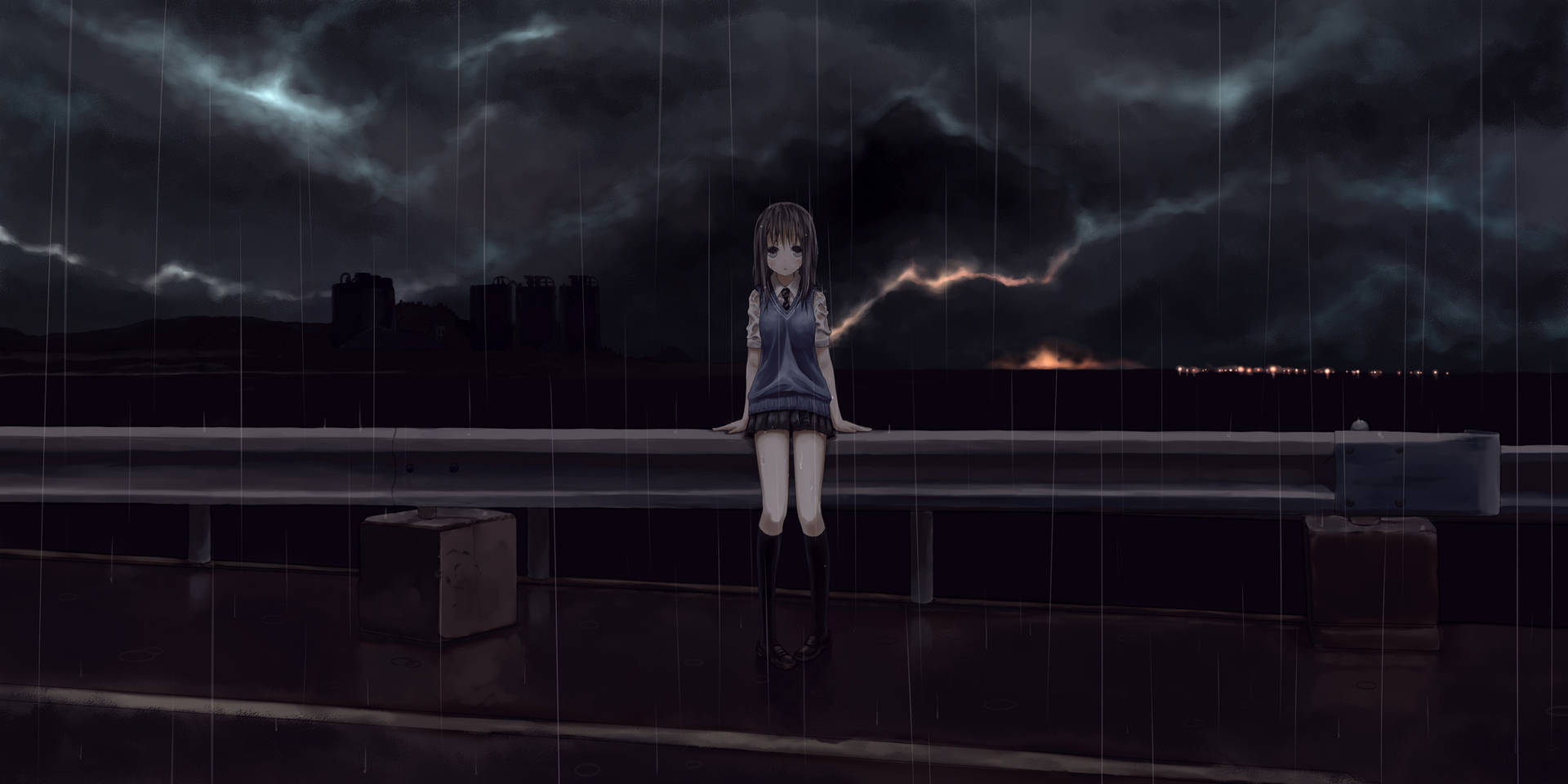 Sad Anime Girl In The Rain Wallpapers